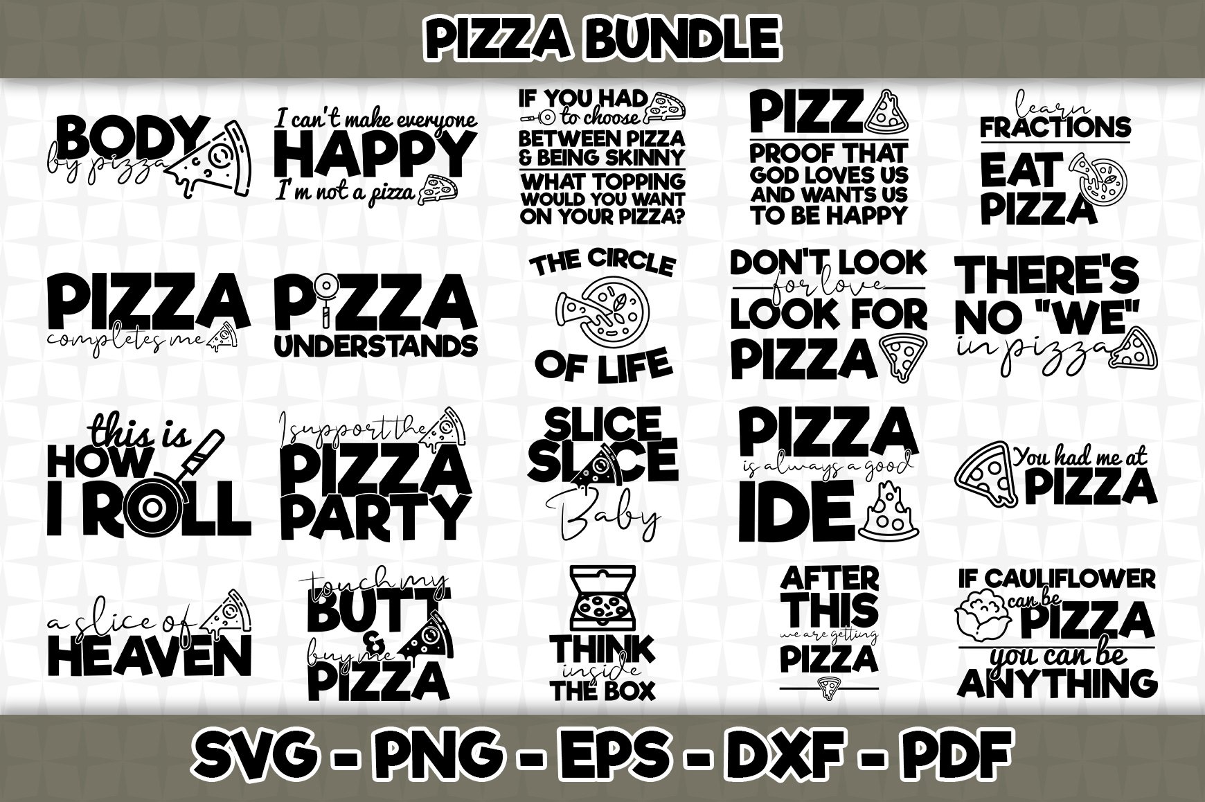 Pizza SVG Bundle - 20 Designs Included - SVG Cut File Bundle