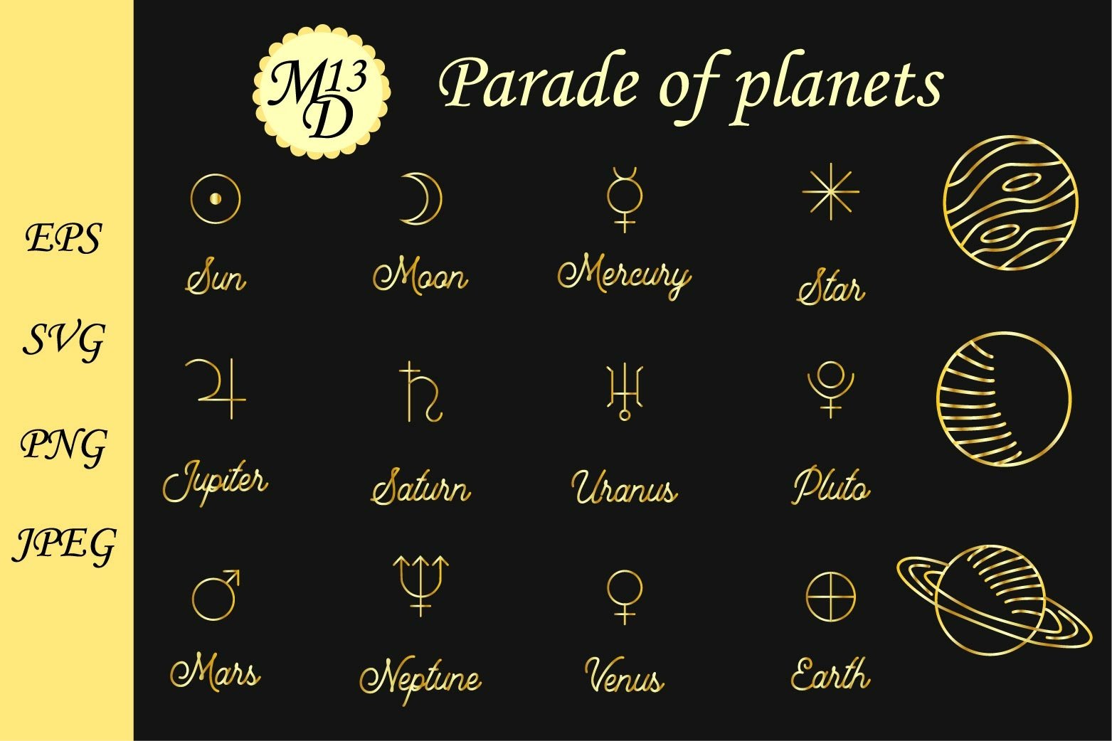 MEGA Magic sun, moon, witch symbols bundle 3