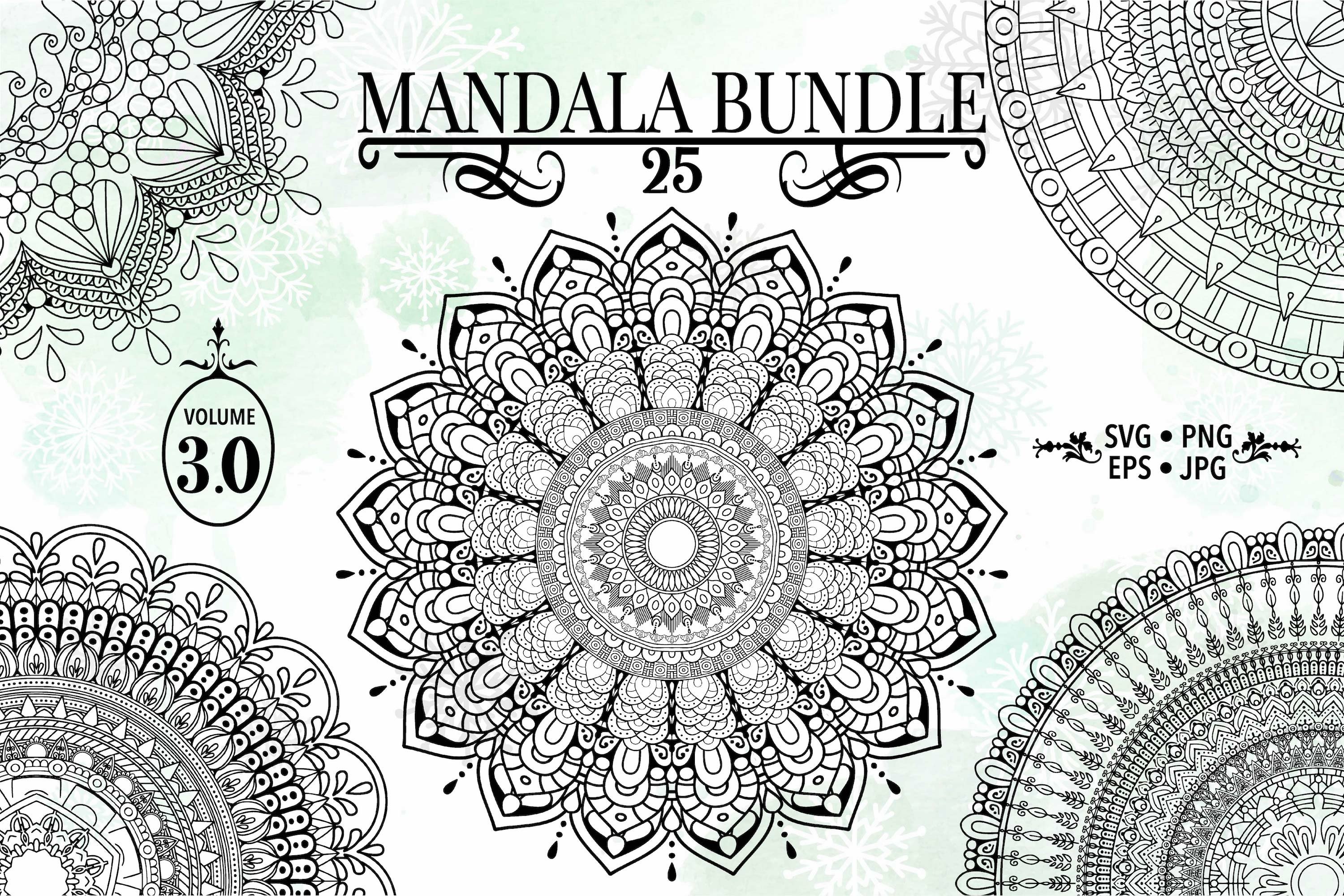 Mandala Bundle 25 Ornaments KDP Interior Coloring #Volume3