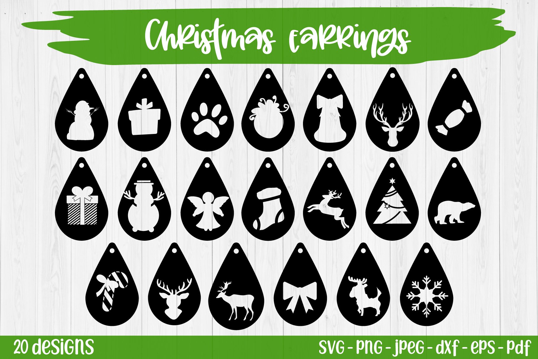 Christmas Mega Earrings SVG Bundle | Christmas SVG 3