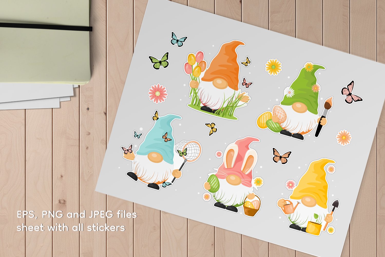 Cute Spring Easter Gnomes SVG, PNG 2