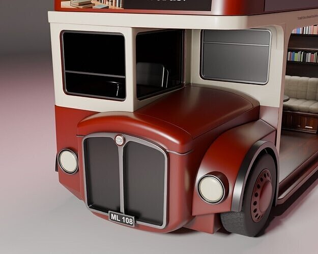 The Bookliner Rolling Library Express Mobile Library Low-poly 3D model 2