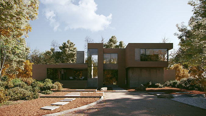Corona - C4D scene files - KETTLE HOLE HOUSE 3D model 2