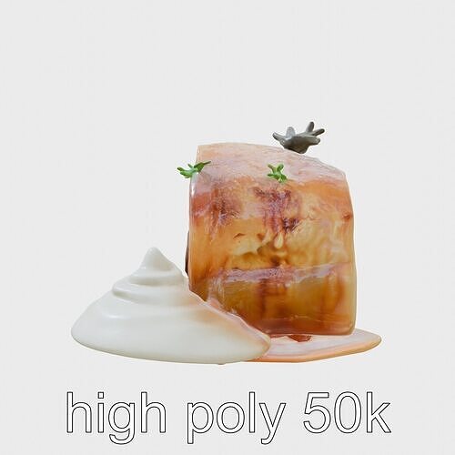 Deconstructed Beef Wellington Gourmet Cuisine Model Low-poly 3D model 3