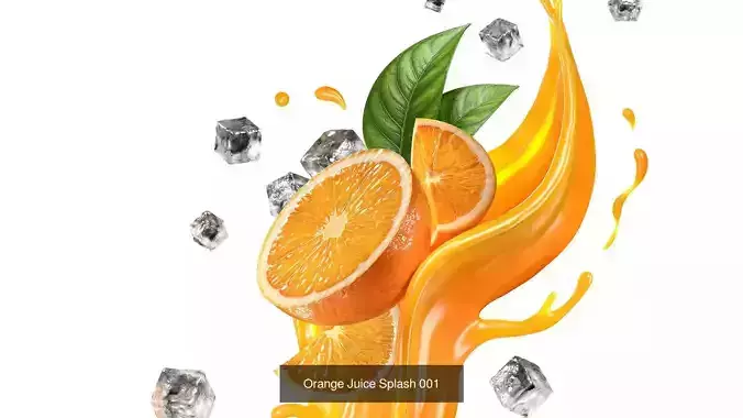 Orange Juice Splash 3 Model Collection 3D Model Pack 2