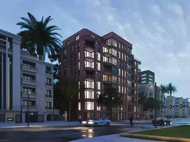 Apartment Building In Uk 3D model