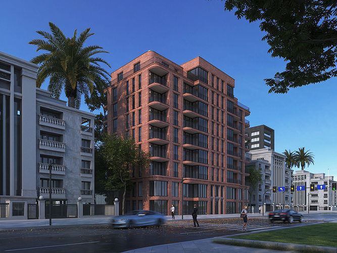 Apartment Building In Uk 3D model 3