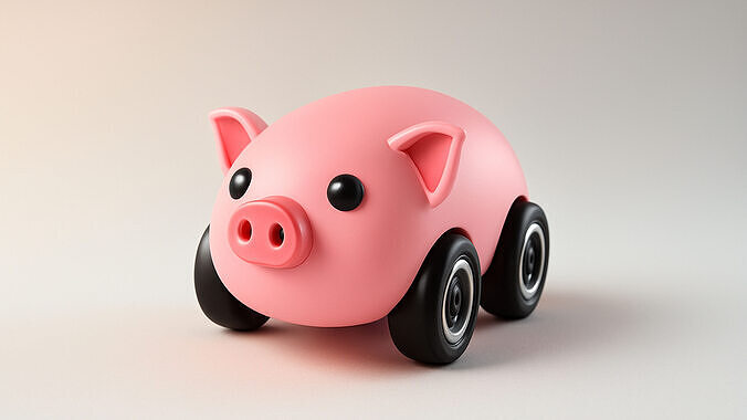 Cartoon Animal Car Cute Pack 01 Low-poly 3D model 3