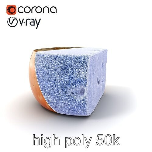Artisanal Cheese Wheel with Rind Texturing model pack Low-poly 3D model 2