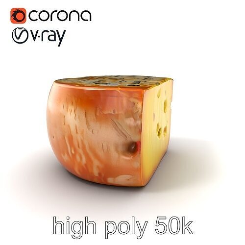 Artisanal Cheese Wheel with Rind Texturing model pack Low-poly 3D model 3