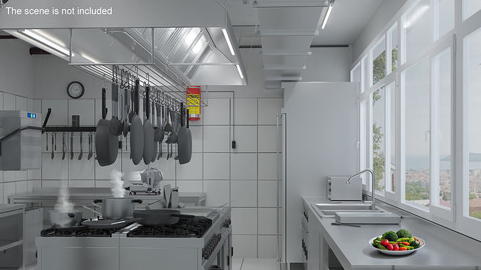 Restaurant Kitchen 3D model 2
