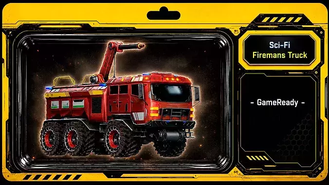 Sci-Fi Transport - Firefighter truck Low-poly 3D model