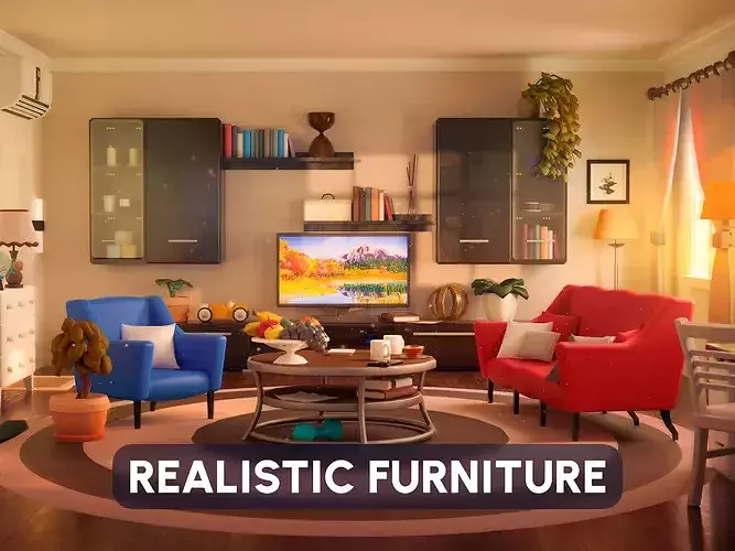 Realistic Furniture Low-poly 3D model