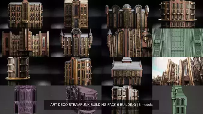 ART DECO STEAMPUNK BUILDING PACK 6 BUILDING