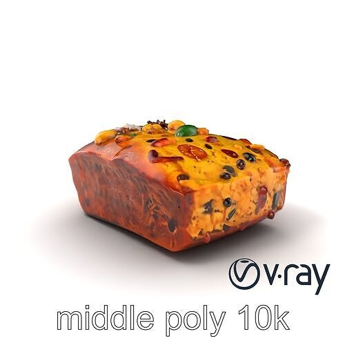 Festive Fruit Cake Detailed 3D Model Pack Low-poly 3D model 3