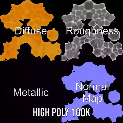 Golden Honeycomb model pack Low-poly 3D model 3