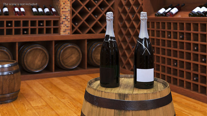 Champagne with Box 3D model 3