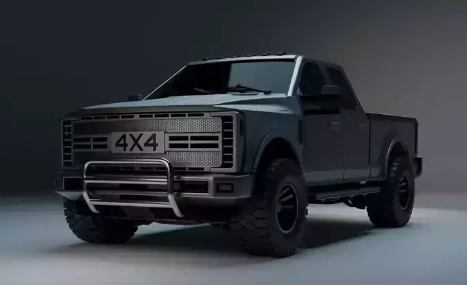 Ironclad V8 Tactical 4x4 Pickup Low-poly 3D model