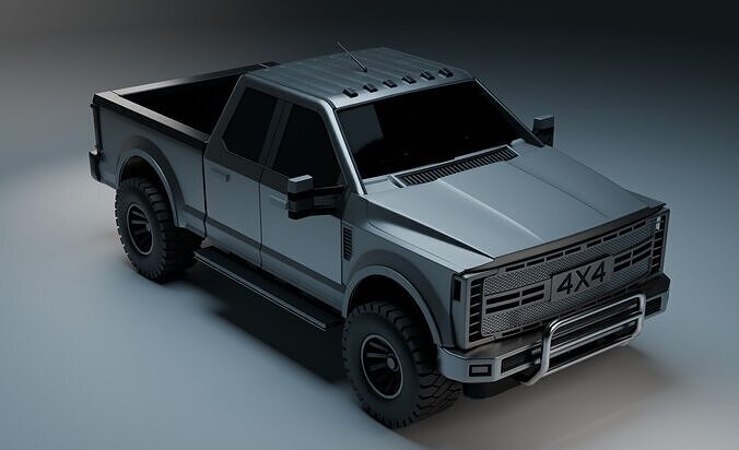 Ironclad V8  Tactical 4x4 Pickup Low-poly 3D model 3