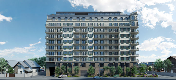 Residental Complex and Hotel 3D model 2