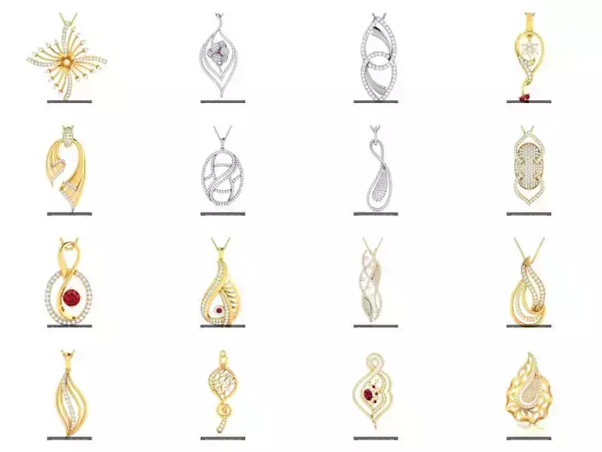 36 Women pendant 3dm render detail collection 3D Model Pack