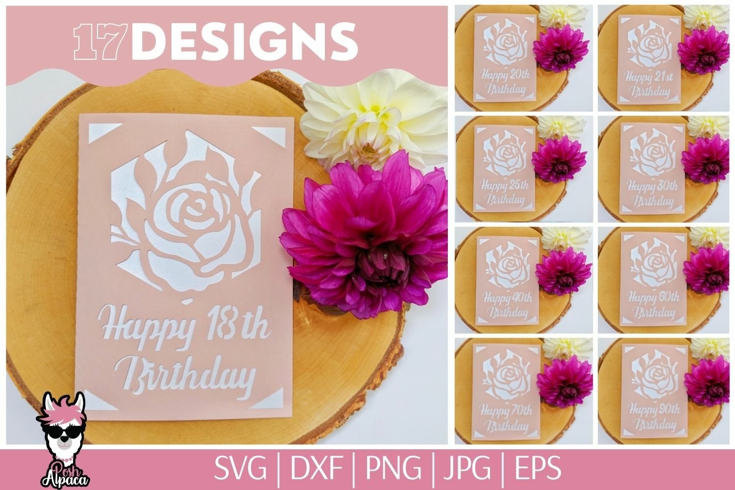Birthday card svg bundle, happy birthday card template