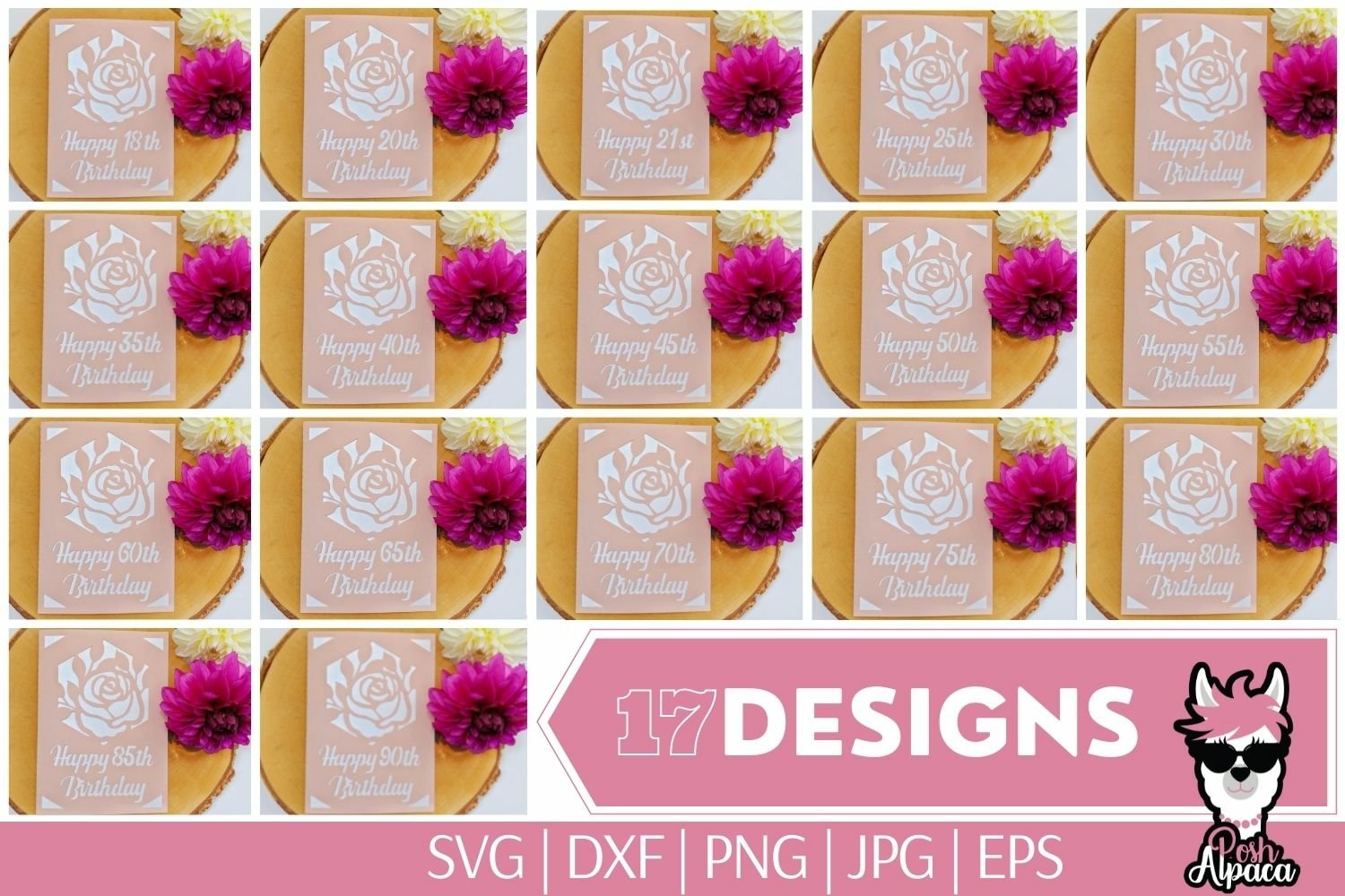 Birthday card svg bundle, happy birthday card template 2
