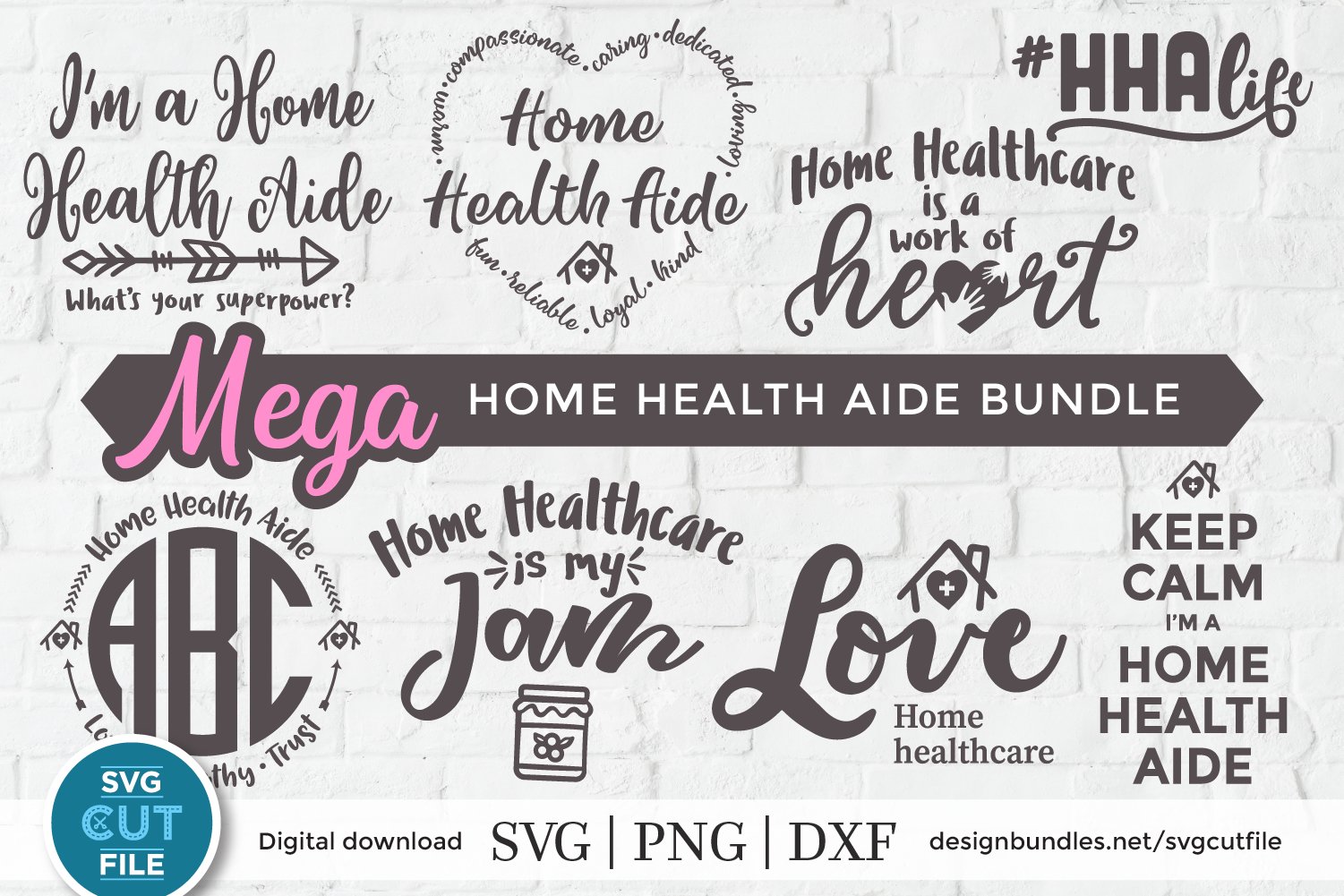Home health aide svg, Home care aide, HHA love svg bundle