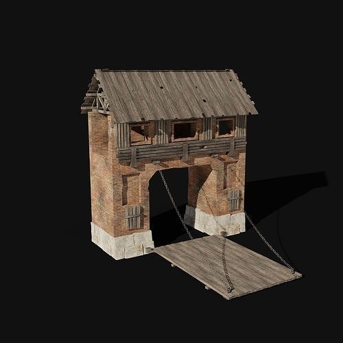 CASTLE MEDIEVAL WATCH TOWER WALLS WALL BUILDER COLLECTION AAA Low-poly 3D model 2
