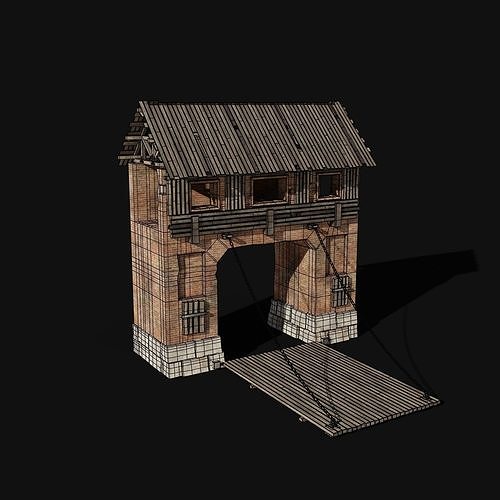 CASTLE MEDIEVAL WATCH TOWER WALLS WALL BUILDER COLLECTION AAA Low-poly 3D model 3