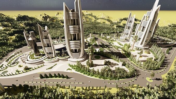 modern city- urban 3D model 2