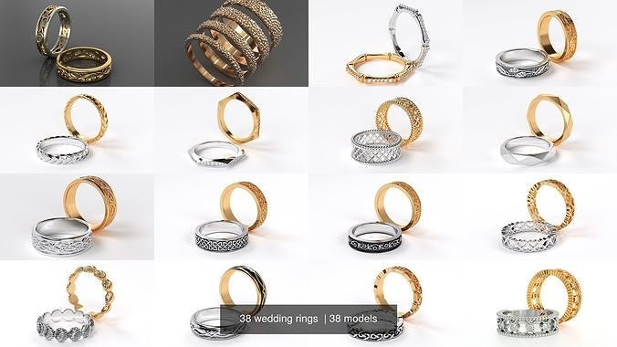 38 wedding rings  3D Model Pack 3