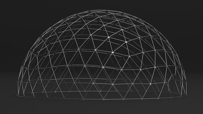Hemisphere Geodesic Metal Construction 3D model 3