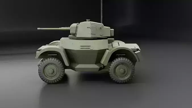 Daimler Armored Car MKI 3D model 2