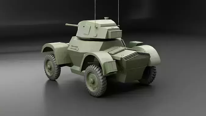 Daimler Armored Car MKI 3D model 3
