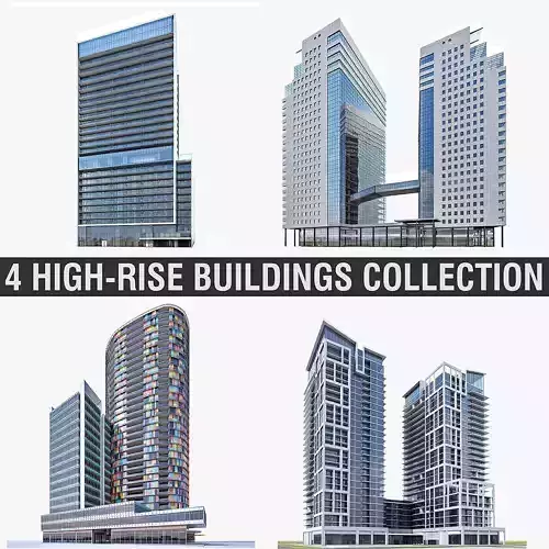 High-rise Buildings Collection 01 Low-poly 3D model
