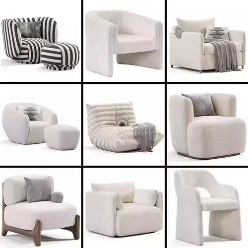 Armchair Collection 10 Items 3D Model 3D Model Pack