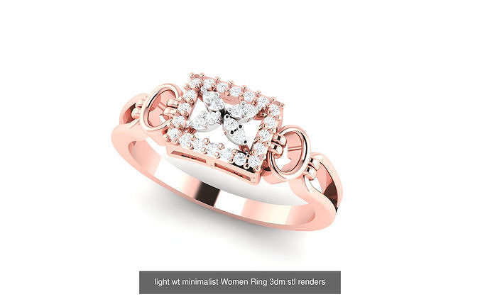 25 light wt minimalist Women Ring 3dm stl renders 3D Model Pack 3