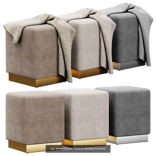 Poufs and ottomans collection 3 3D Model Pack 2