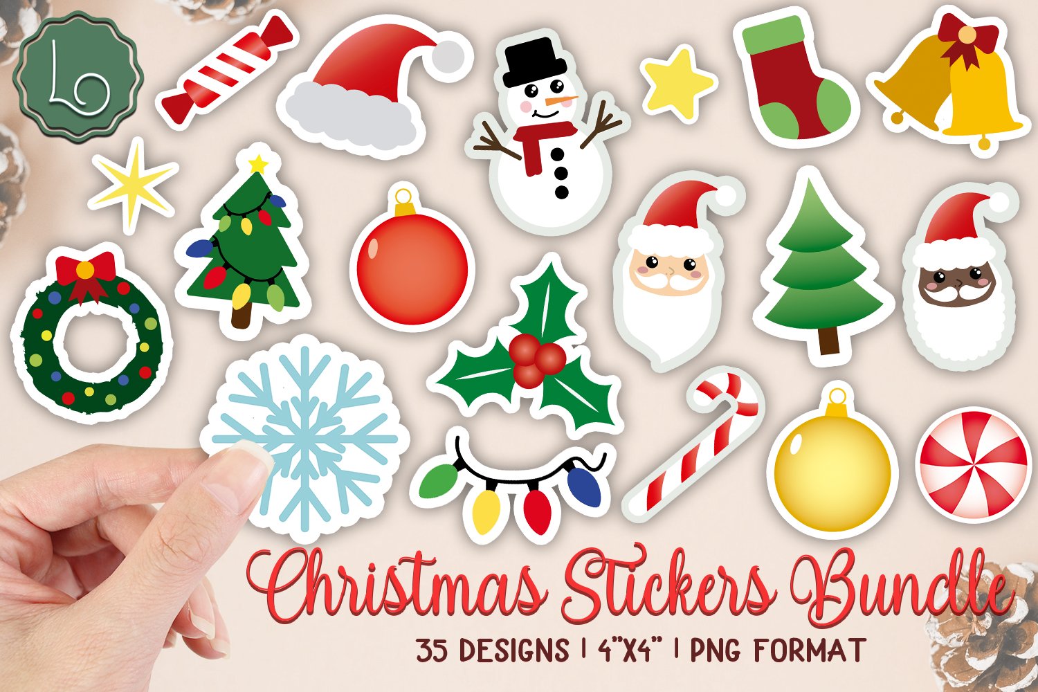 Christmas Stickers Bundle - 35 Printable Stickers