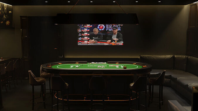 Poker Room 3D Set 3D model 2