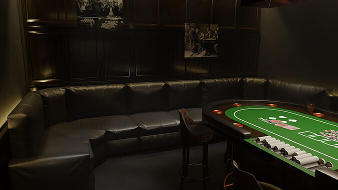 Poker Room 3D Set 3D model 3
