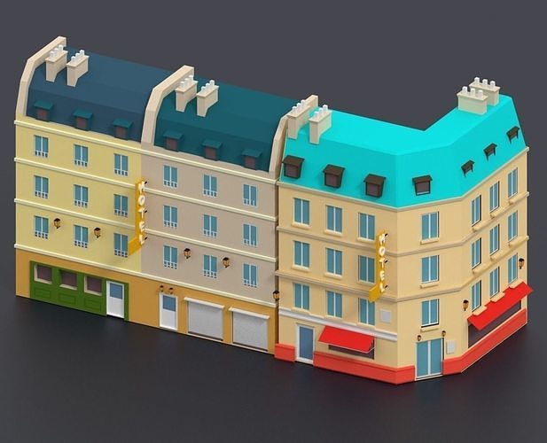 Low Poly City Pack Low-poly 3D model 3