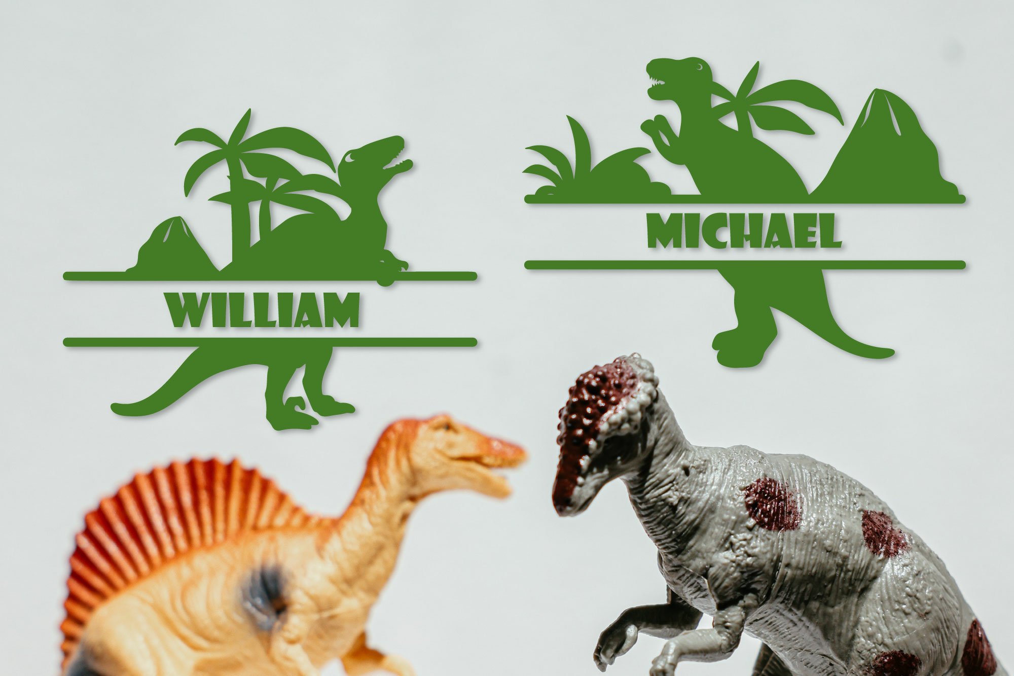 Bundle of dinosaur monogram. Dinosaur silhouette svg. 2