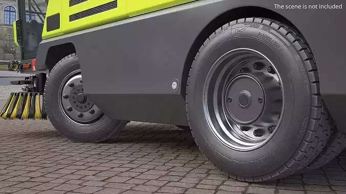 Commercial Truck Wheel Set with Dual Tires Black 3D model 3