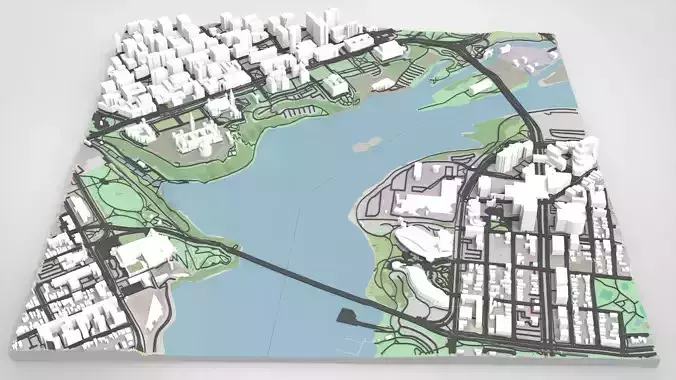 Cityscape Ottawa Canada 3D model
