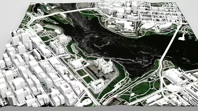 Cityscape Ottawa Canada 3D model 2