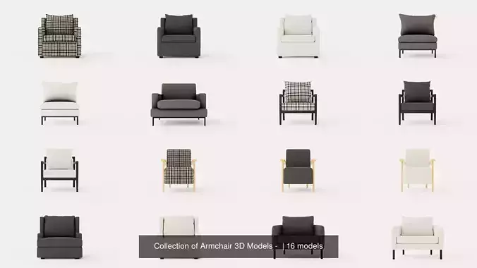 Collection of Armchair 3D Models - 3D Model Pack