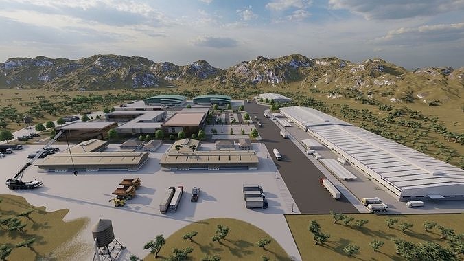 Industrial Factory-Factory building 3D model 2