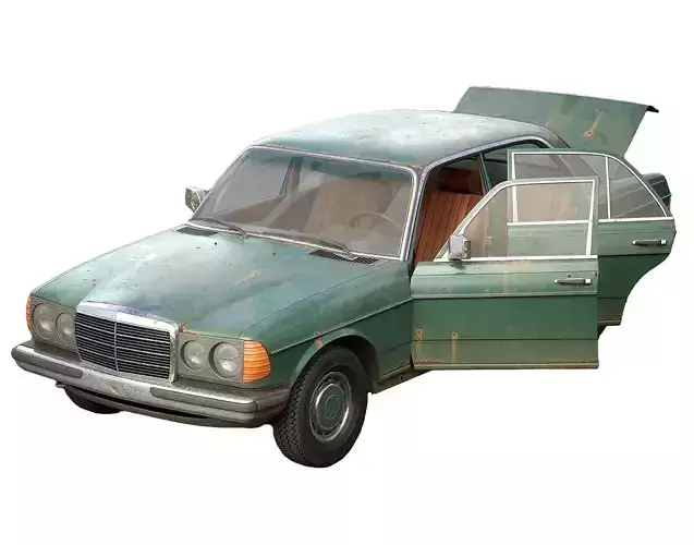 Old Classic car Sedan Set with interior in 9 color variants az9 Low-poly 3D model